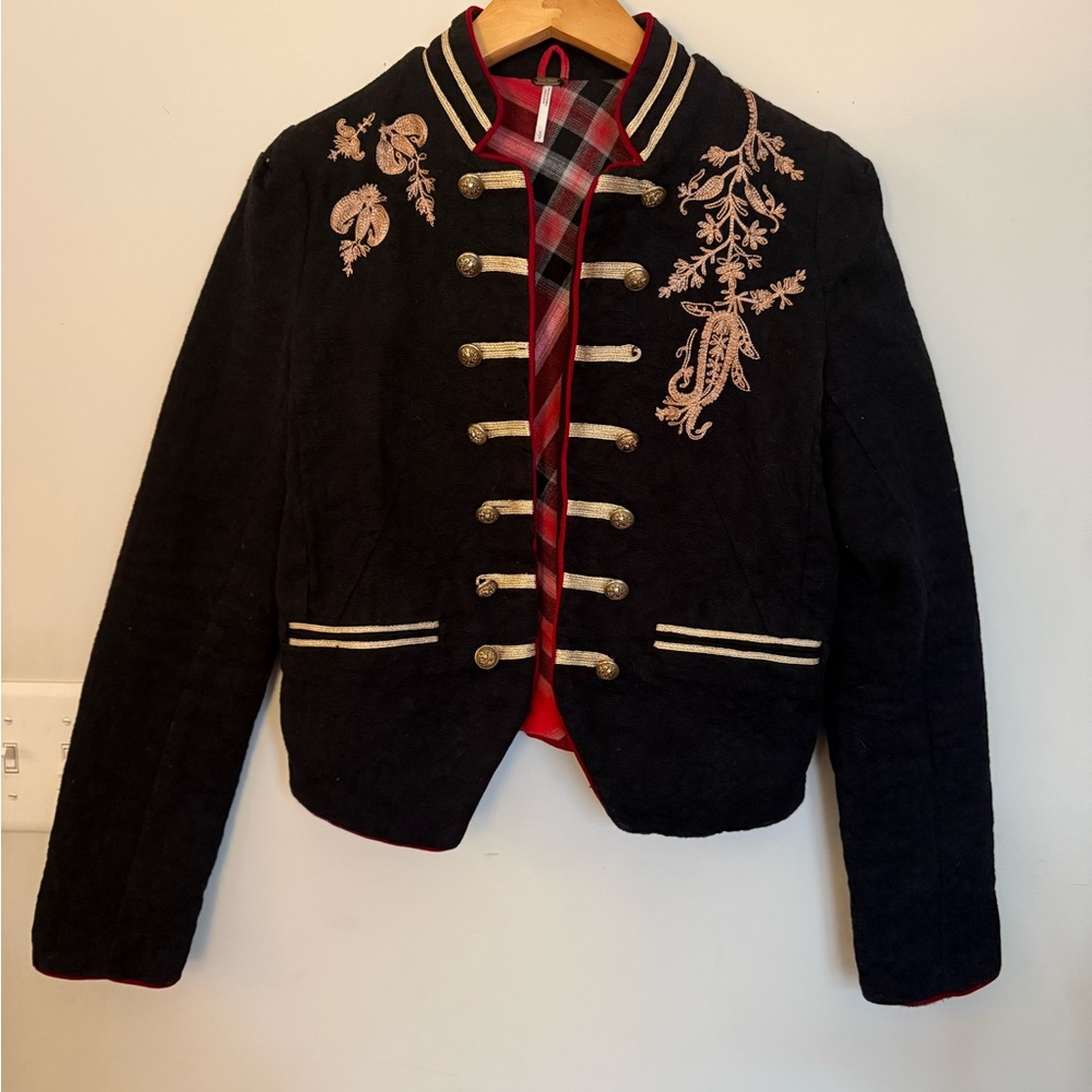 Free People Lauren Band Military Jacket-Size - Picture 3 of 6